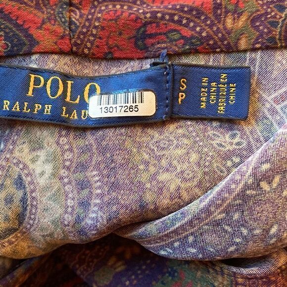 Ralph Lauren Polo Long Sleeve Paisley Blouse Size Small - Picture 9 of 9
